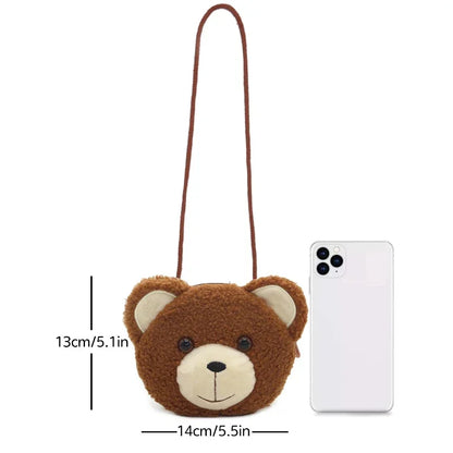 Cartoon Plush Crossbody Bag for Children Cute Animal Bear Coin Wallet Boys and Girls Mini Shoulder Bag Kawaii Plush Purses