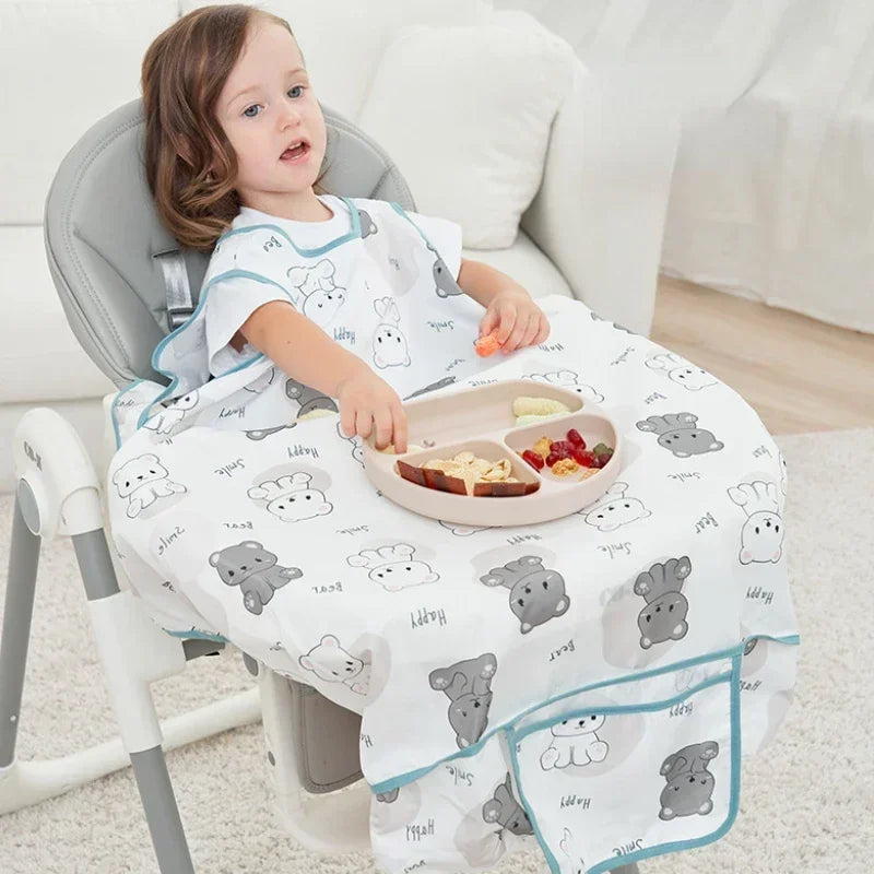 Baby Bibs Baby Coverall Dining Chair One-piece Waterproof Anti-dirty Bib Baby Eating Fedding Bib Apron Kids Feeding Burp Cloth
