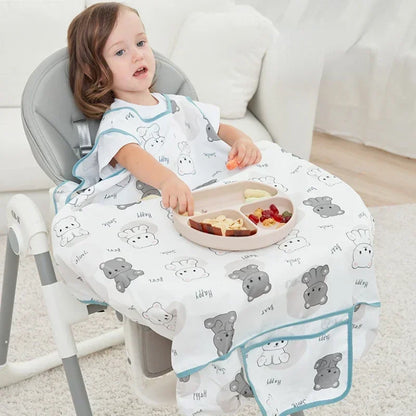 Baby Bibs Baby Coverall Dining Chair One-piece Waterproof Anti-dirty Bib Baby Eating Fedding Bib Apron Kids Feeding Burp Cloth