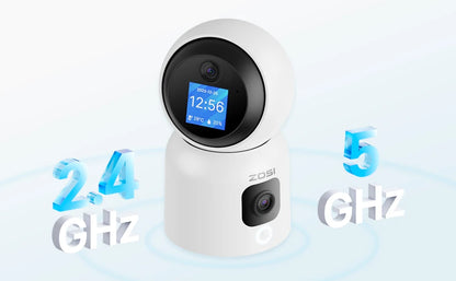 ZOSI 6MP 4MP Dual-Lens Indoor Security IP Camera Two-Way Video 2.4G/5G WiFi C528 360° Views Pan/Tilt Home Baby/Pet Dog Monitor