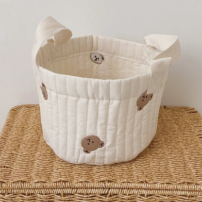 2022 New Diaper Bag Nappy Caddy Baby Items Toy Storage Bag for Newborn Crib Organizer Bedding Cotton Embroidery Mommy Bag Bebe