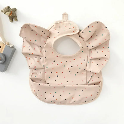 Waterproof Baby Bibs Cartoon Girl Boy Infant Meals Bib Anti-dirty Saliva Bibs with Angel Wings Baby Feeding Stuff Children Smock
