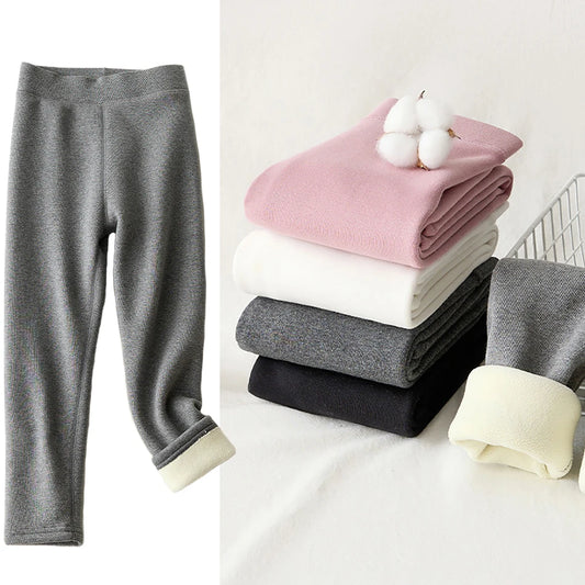 Thickened and Warm Girls Winter Fleece Long Pants Children Comfort Soft Leggings Kids Fashion Outerwear Bottoms School Clothes