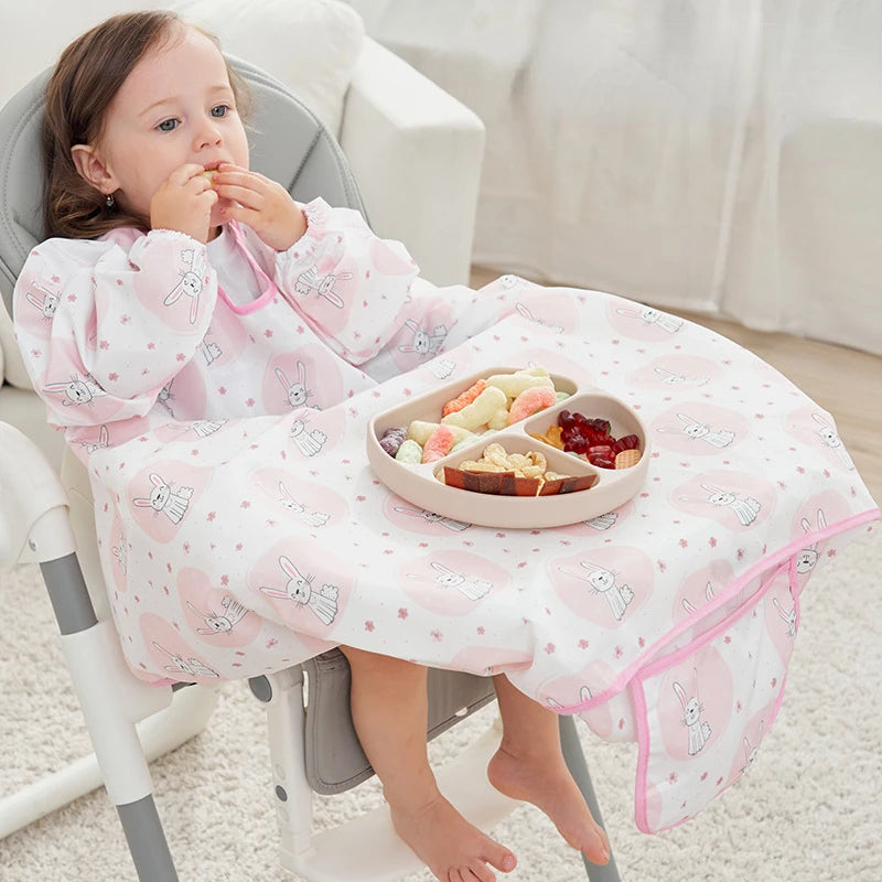 Baby Bibs Baby Coverall Dining Chair One-piece Waterproof Anti-dirty Bib Baby Eating Fedding Bib Apron Kids Feeding Burp Cloth