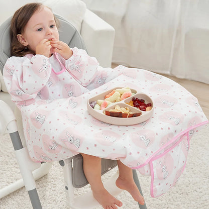 Baby Bibs Baby Coverall Dining Chair One-piece Waterproof Anti-dirty Bib Baby Eating Fedding Bib Apron Kids Feeding Burp Cloth