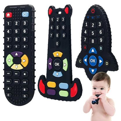 Baby Toys 0 12 Months Silicone Teething Toy Remote Control Shape Bear Teether Chew Toys Relief Teeth Gum Sensory Toys for Babies