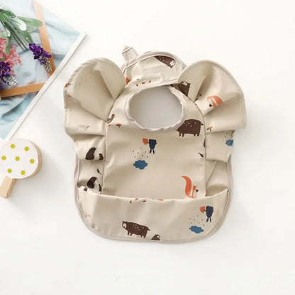 Waterproof Baby Bibs Cartoon Girl Boy Infant Meals Bib Anti-dirty Saliva Bibs with Angel Wings Baby Feeding Stuff Children Smock