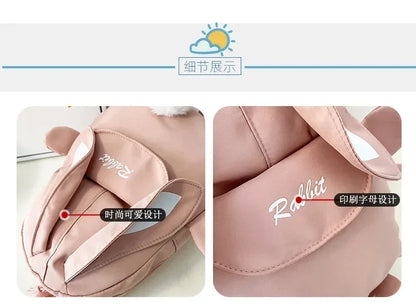 Fashion Children School Bags Bunny Portable Backpacks Kids Travel Rucksacks Cute Boys and Girls School Book Backpack Chest Bag