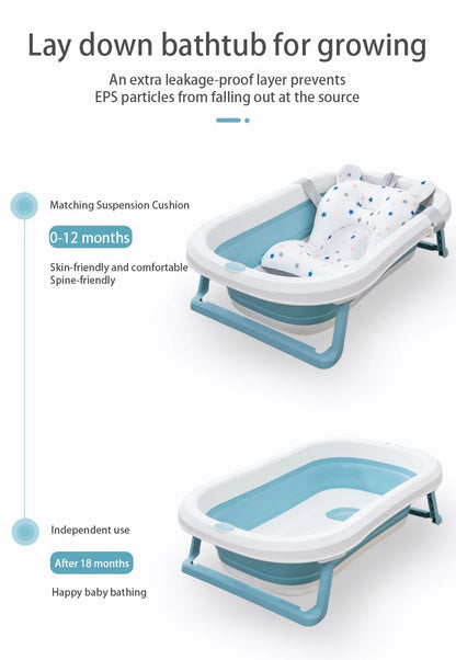 Baby shower lying down, baby shower artifact can sit and lie down, newborn net bag bath pad, bathtub floating pad