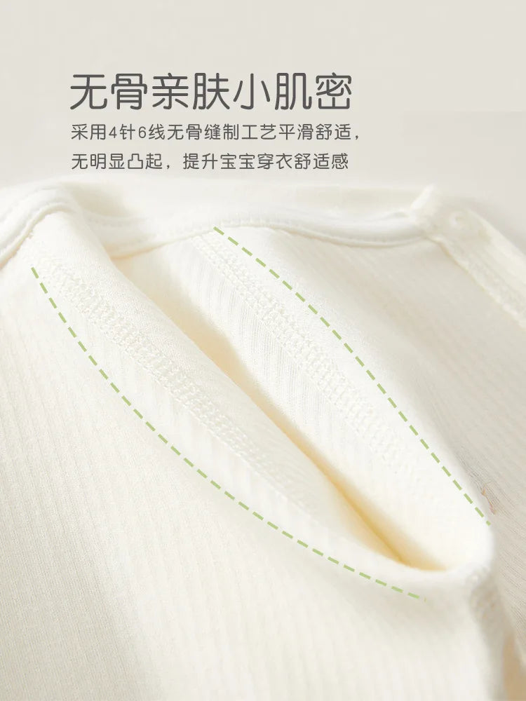 AYNIGIELL Baby Jumpsuit Spring and Autumn Sleepwear Pure Cotton Newborn Clothes 0-18 Months Newborn Boys and Girls Jumpsuit