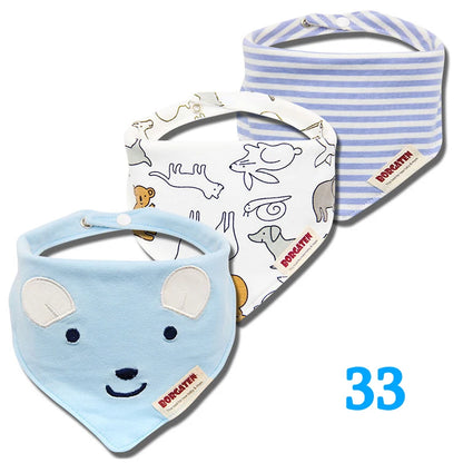 3pcs Organic Cotton Baby Scarf Muslin Burp Cloth Bandana Bibs Newborn Baby Boy Infant Girl Toddler Winter Scarf Waterproof Bib