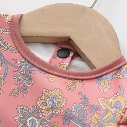 Baby Feeding Bibs Angel Wings Kids Waterproof Long Sleeve Art Smock Baby Stuff Anti-dirty Dinning Apron with Pocket for Newborn