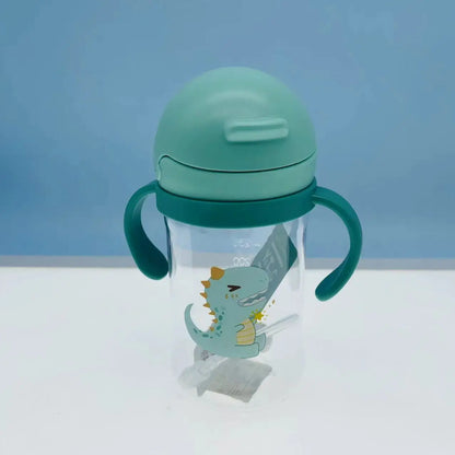 350ml Baby Bottles Drinking Cup Feeding Bottle with Straw Gravity Ball Wide-Caliber Kids Drinking Milk Water Dual-Use Bottle