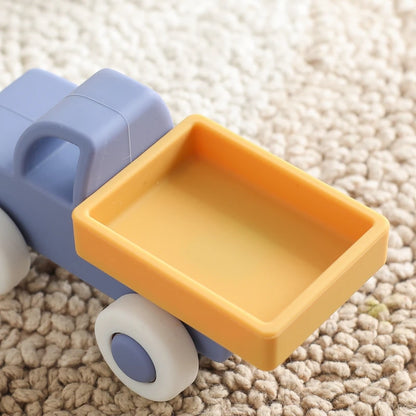 Montessori Baby Silicone Car Toys 0 12 Months Newborn Baby Things Silicone Baby Teether Toy Car  Educational Toy Silicone Blocks