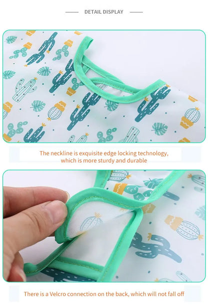1 PCS Cute Bibs Baby Waterproof Long Sleeve Apron Animals Cartoon Kids Feeding Apron Bib Baby Stuf