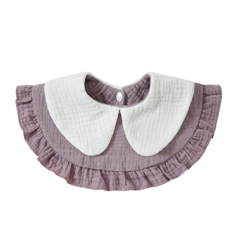 Newborn Baby Baby Stuff Items Gauze Bibs 4 Layer Pure Cotton 360 Degree Round Solid Color Infant Burp Cloth Apron Children Gifts