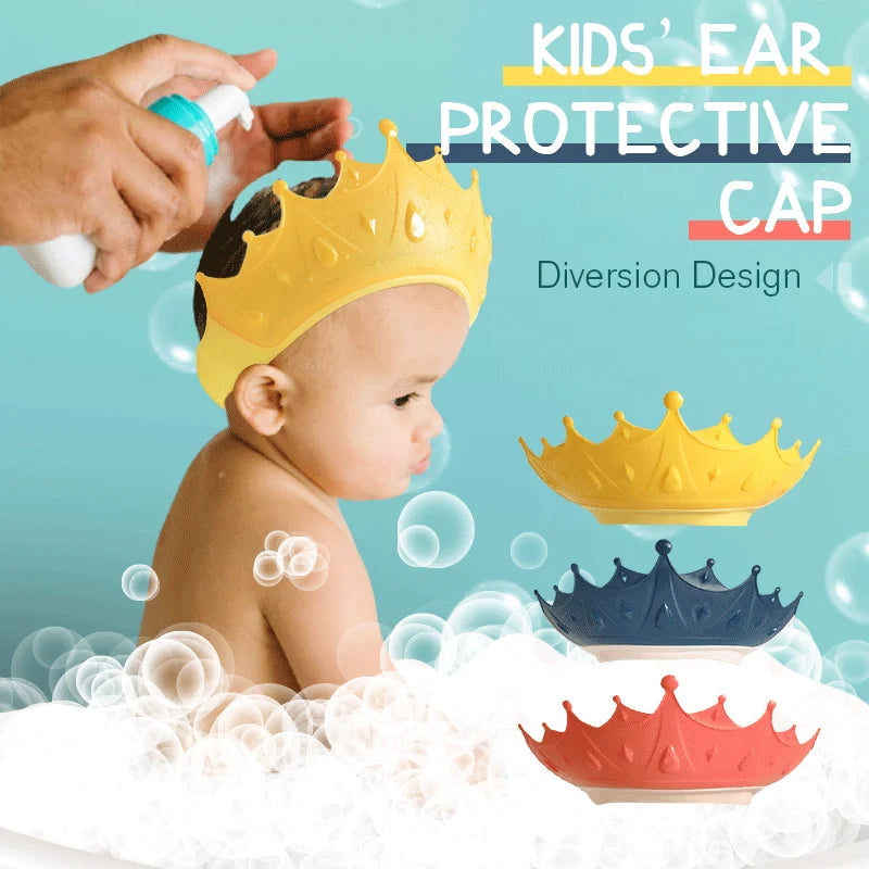 Baby Swim Shower Cap Bath Shampoo Adjustable Eye Protection Head Water Cover Baby Care Wash Hair Shower Cap For 0-6 Years Kids