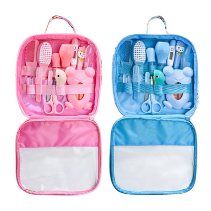 8/13Pcs/set Newborn Baby Care Kit Kid Toiletries Baby Kids Nail Hair Health Care Thermometer Grooming Brush Kit Clipper Scissor