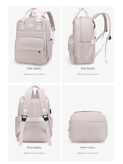 New Mommy Diaper Bags with Diaper Pad Nursing Bags Maternity USB Multifunctional Portable Large Baby Stroller Hanging Bag