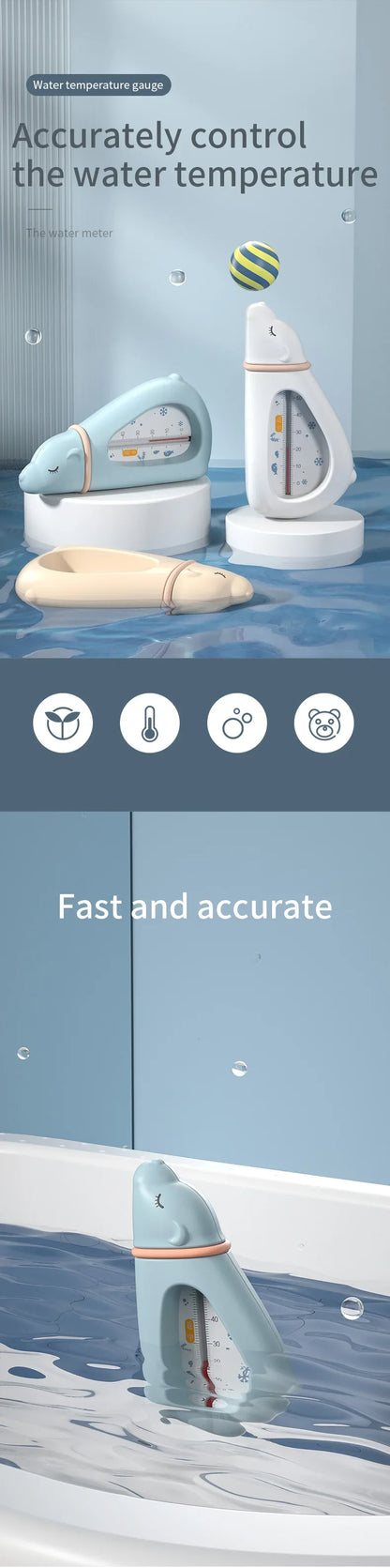 Sensor for Babies Floating Waterproof Shower Thermometer Aircraft Baby Bath Shower Water Thermometer Safe Temperature