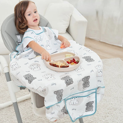Baby Bibs Baby Coverall Dining Chair One-piece Waterproof Anti-dirty Bib Baby Eating Fedding Bib Apron Kids Feeding Burp Cloth