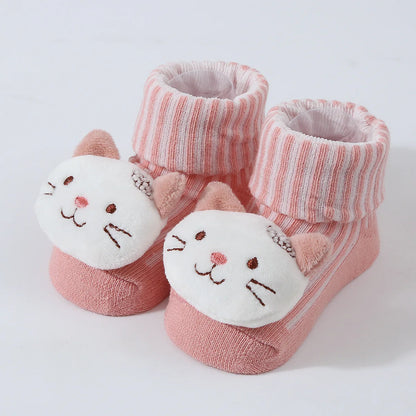 Baby Socks Spring and Autumn Soft Cotton Newborn Baby Socks in The Tube Cartoon 3D Doll Infant Boys Girls Socks 0-6 months
