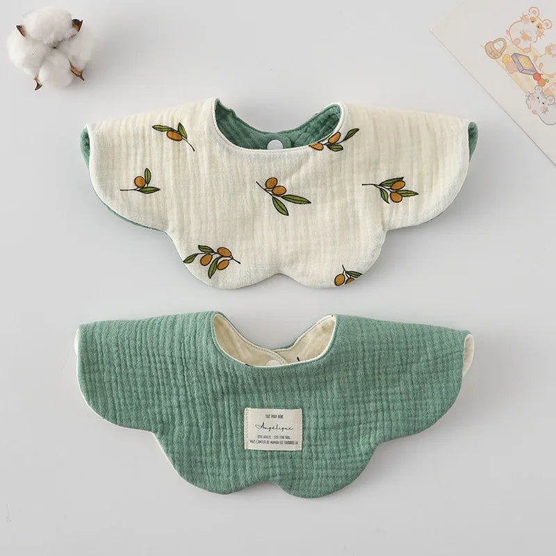 New Cute Cartoon Two-sided Usable Baby Feeding Drool Bib Infants Saliva Towel Cotton Burp Cloth For Newborn Toddler Kids Bibs