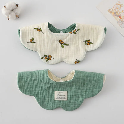 New Cute Cartoon Two-sided Usable Baby Feeding Drool Bib Infants Saliva Towel Cotton Burp Cloth For Newborn Toddler Kids Bibs