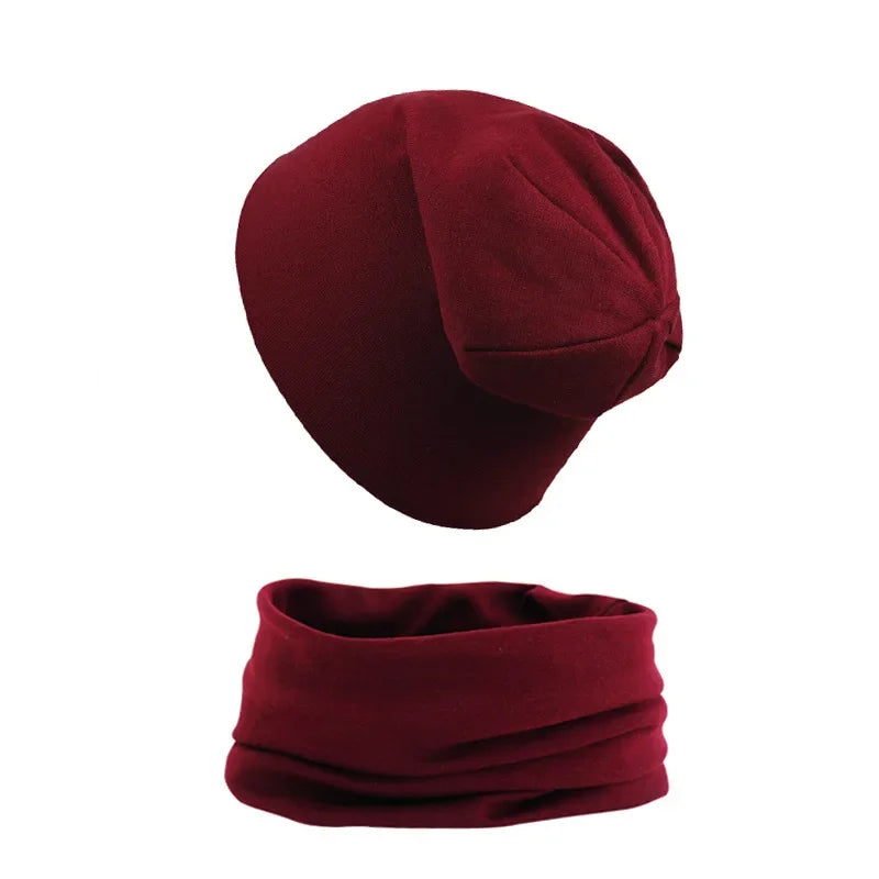 2pcs New Baby Hat Scarf Autumn Winter Soft Elastic Beanie Hats Cotton Newborn Bonnet Warm Accessories Set Boys Girls Hip Hop Cap