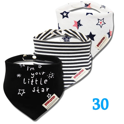 3pcs Organic Cotton Baby Scarf Muslin Burp Cloth Bandana Bibs Newborn Baby Boy Infant Girl Toddler Winter Scarf Waterproof Bib