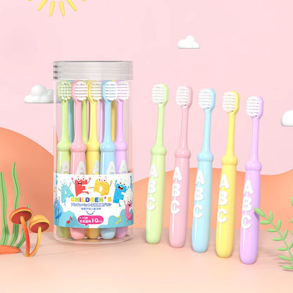 4/10 pcs Children's soft bristled toothbrush, cleaning and protecting gums, suitable for babies aged 6-12 years old