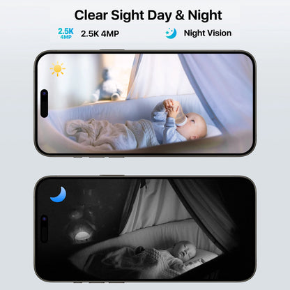 ZOSI C519M 4MP HD Indoor Baby Monitor 1.44 Inch Screen 2.4G/5G WiFi Video Call Auto Tracking Wireless IP Smart Surveillance Cam