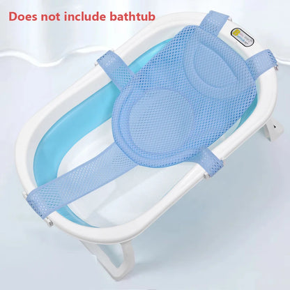 Baby Shower Bath Tub Pad Non-Slip Bathtub Seat Support Mat Newborn Safety Security Bath Support Cushion Foldable Soft Pillow