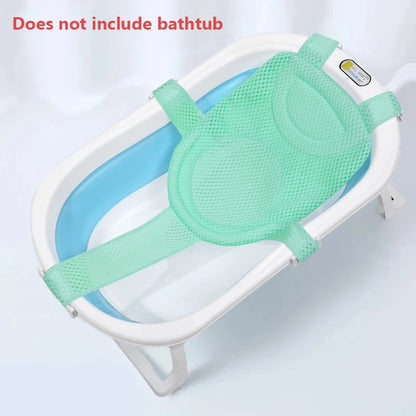 Baby Shower Bath Tub Pad Non-Slip Bathtub Seat Support Mat Newborn Safety Security Bath Support Cushion Foldable Soft Pillow