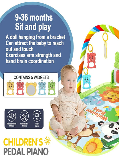 Children's pedal piano education early education music fitness baby music fitness equipment toy light crawling mat