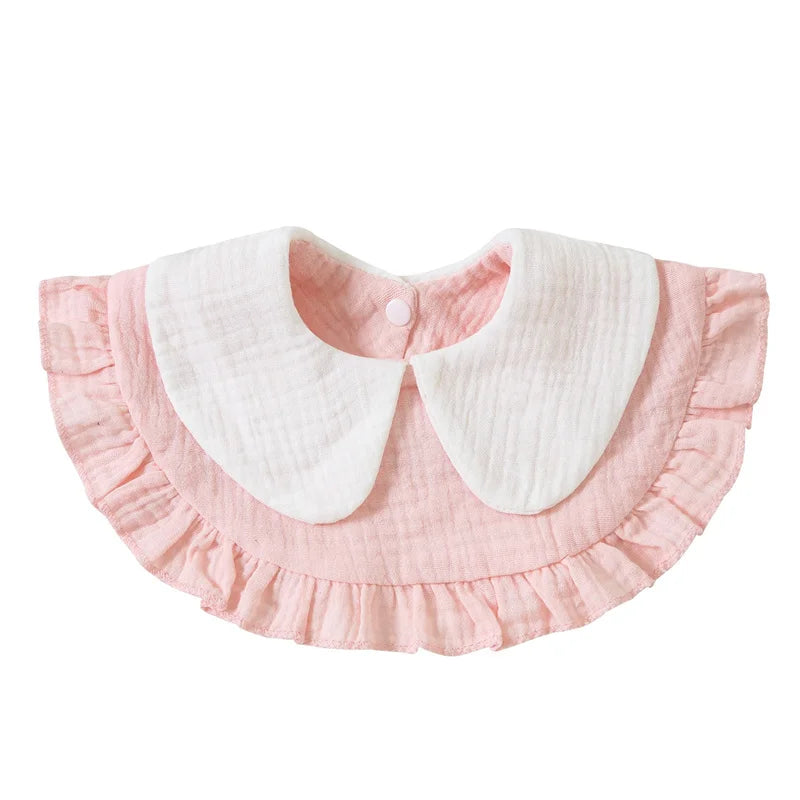 Newborn Baby Baby Stuff Items Gauze Bibs 4 Layer Pure Cotton 360 Degree Round Solid Color Infant Burp Cloth Apron Children Gifts