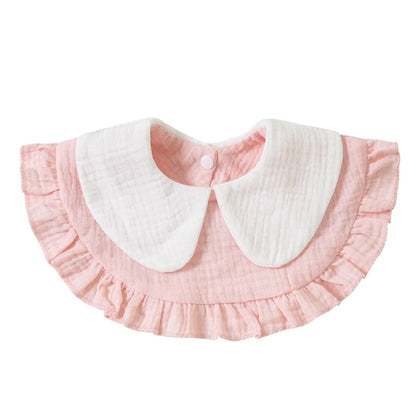 Newborn Baby Baby Stuff Items Gauze Bibs 4 Layer Pure Cotton 360 Degree Round Solid Color Infant Burp Cloth Apron Children Gifts