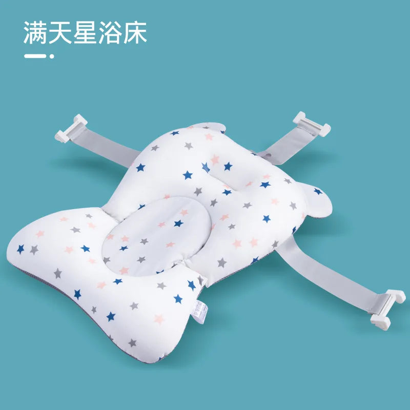 Baby Shower Bath Tub Pad Non-Slip Bathtub Seat Support Mat Newborn Safety Security Bath Support Cushion Foldable Soft Pillow