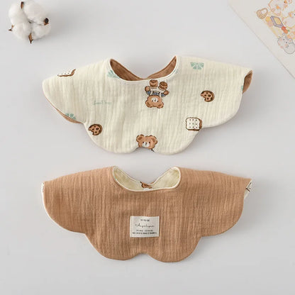 New Cute Cotton Baby Feeding Drool Bib Infants Two-sided Usable Saliva Towel Soft Burp Cloth For Newborn Toddler Kids Bibs