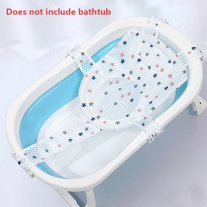 Baby Shower Bath Tub Pad Non-Slip Bathtub Seat Support Mat Newborn Safety Security Bath Support Cushion Foldable Soft Pillow