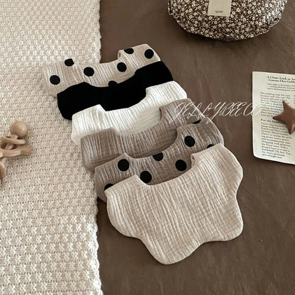 Boys and Girls Pure Cotton Candy Muslim Comfortable Saliva bib Baby Solid Lace Saliva Towel Saliva Towel Baby Supplies