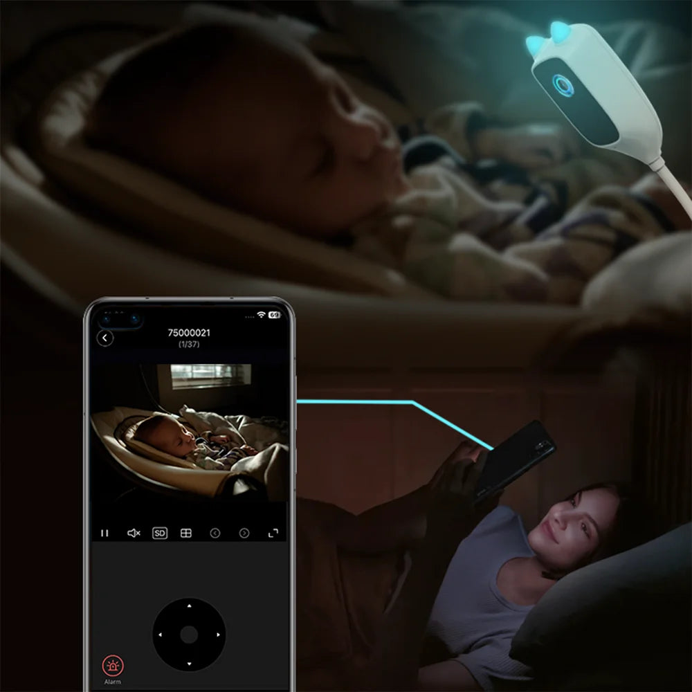 4MP 2K WiFi indoor high-definition crying detection baby monitor full-color night vision 360 degree rotating network camera