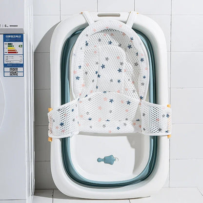 Portable Baby Bathtub Pad Ajustable Bath Tub Shower Cushion Newborn Support Seat Mat Foldable Baby Bath Seat Floating Water Pad