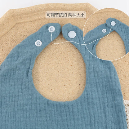 3Pcs/set Solid Muslin Cotton Baby Bibs & Lace Headbands Princess Boys Girls Saliva Towel Feeding Burp Cloths Nylon Hair Bands