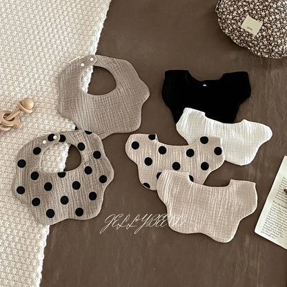 Boys and Girls Pure Cotton Candy Muslim Comfortable Saliva bib Baby Solid Lace Saliva Towel Saliva Towel Baby Supplies