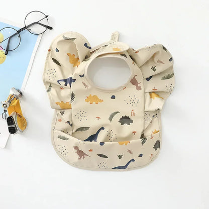 Waterproof Baby Bibs Cartoon Girl Boy Infant Meals Bib Anti-dirty Saliva Bibs with Angel Wings Baby Feeding Stuff Children Smock