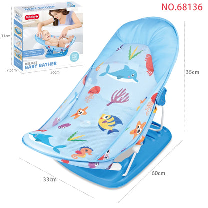 Summer Deluxe Baby Bather Seat Comfort Folding Baby Bather Rocking Chair Baby to Toddler Bath Tub - No-Slip Seat