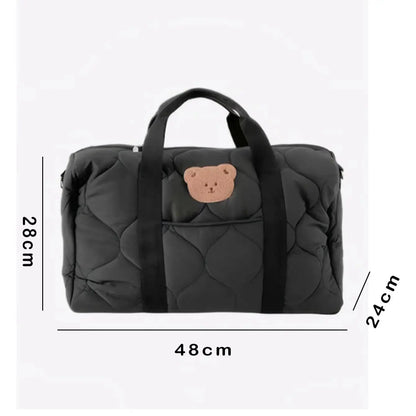 Autumn and winter fashion black mommy bag large capacity tote bag out travel bag baby diaper bag suitable for daily use