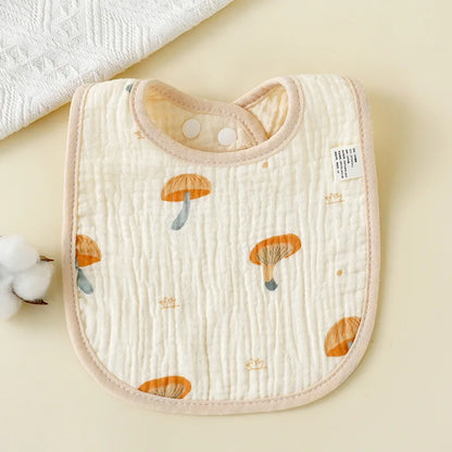 New Gauze U-shaped Baby Bibs Cute 6 Layers Cotton Saliva Towel Newborn Burp Cloths Bandana Scarf for Boy Girl Feeding Drool Bib