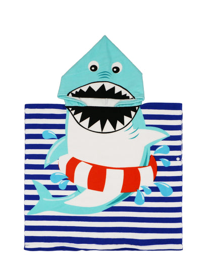 80-130cm Kids Hooded Bath Beach Poncho Towels Baby Quick Dry Bathrobe Child Cartoon Poncho Towels Microfiber Swim Cover-ups